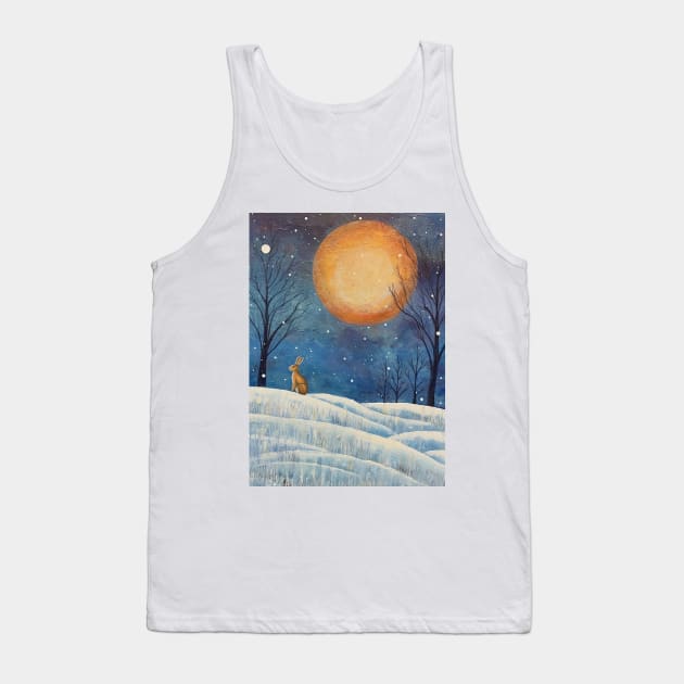 Moonlit Reverie: The Hare's Serenity Tank Top by thewandswant